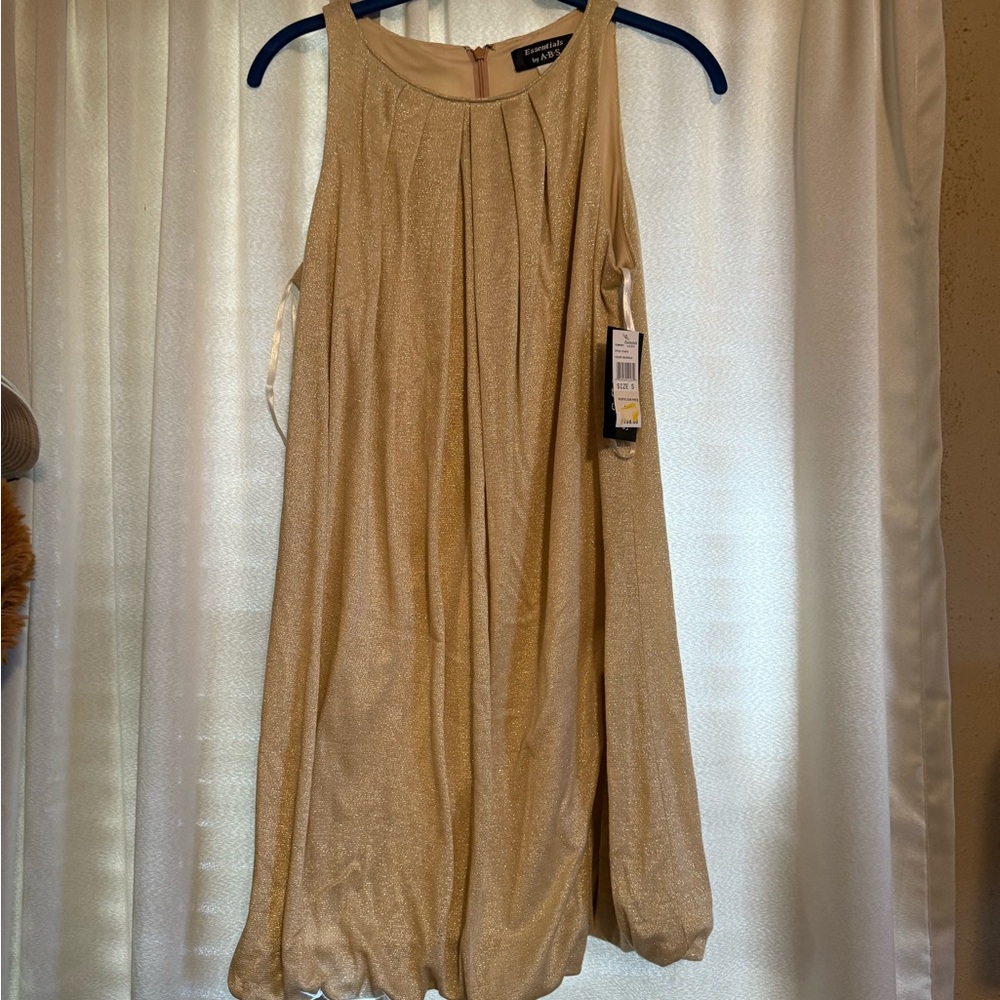 Essentials by ABS Gold glittery Sleeveless bubble Dress